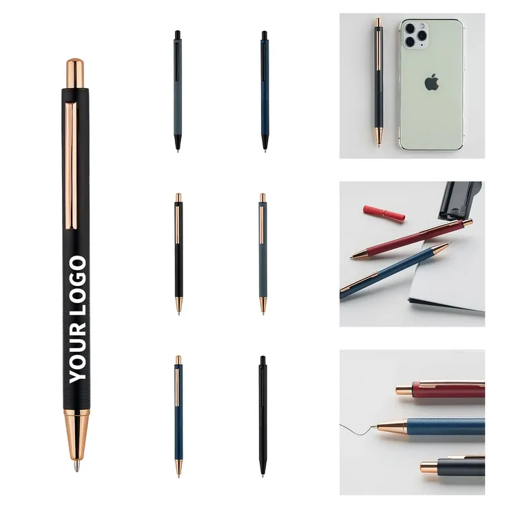 Aluminum Ballpoint Pen with Ridged Barrel · IMPOFF087 · image 1