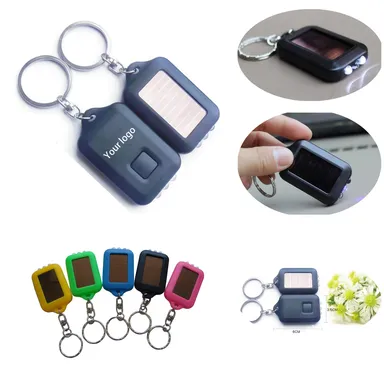 Solar-Panel LED Keychain Light