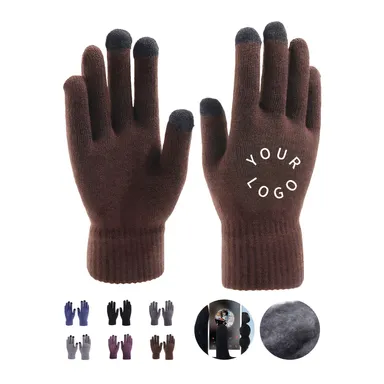 Imitation-Cashmere Knit Touchscreen Gloves