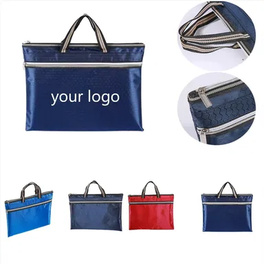 Oxford Document Tote with Two Zip Compartments