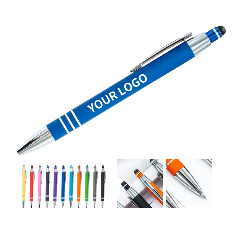 Rubberized Metal Ballpoint Pen with Capacitive Stylus · IMPOFF015 · image 1