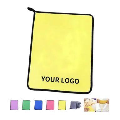 Double-Sided Microfiber Cleaning Towel with Hanging Loop
