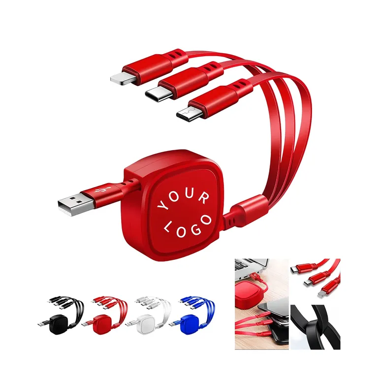 Square-Case Retractable Three-in-One Charging Cable · IMPPHO067 · image 1