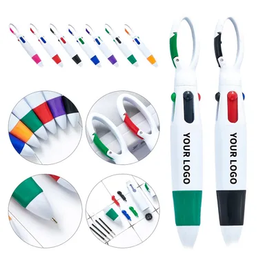 Four-Color Shuttle Pen with Oval Accessory Clip