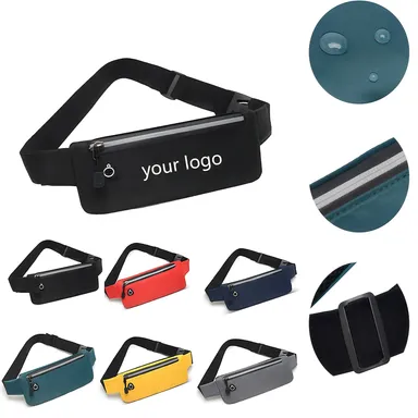 Slim Zip Waist Pouch with Adjustable Belt