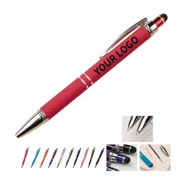 Aluminum Stylus Ballpoint Pen with Textured Grip