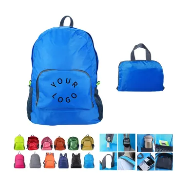 Packable Nylon Backpack with Side Mesh Pockets