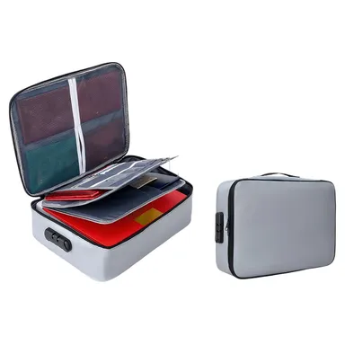Zippered Document Bag with Handle and Combination Lock