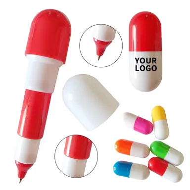 Mini Retractable Capsule-Shaped Ballpoint Pen