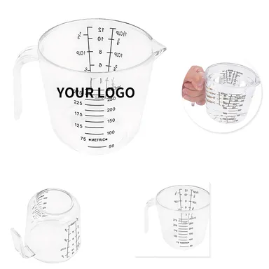 Clear Measuring Jug with Handle and Pouring Spout