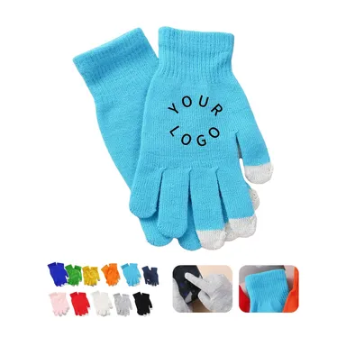 Knit Touchscreen Gloves with Three Conductive Tips
