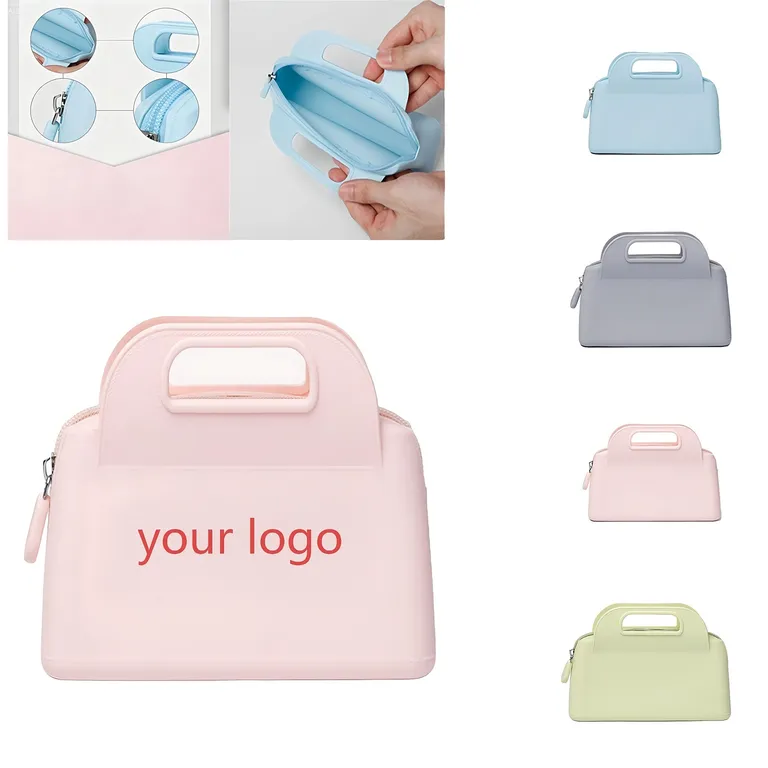 Silicone Cosmetic Bag with Integrated Carry Handle · IMPBAG129 · image 1