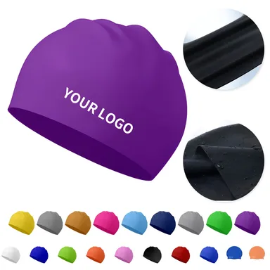 Solid Color Silicone Swim Cap