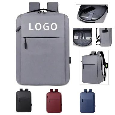 Oxford-Fabric Backpack with External USB Port