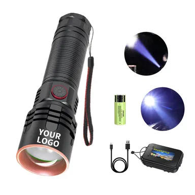 Rechargeable Zoom Flashlight with Three Light Modes