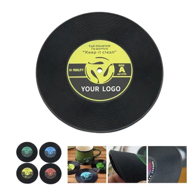 3.9-Inch Flexible PVC Record-Look Coaster