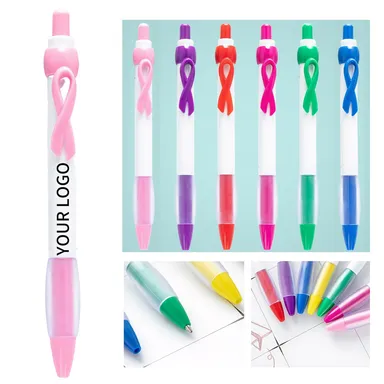 Ribbon-Clip Retractable Ballpoint Pen