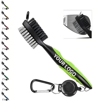 Dual-Sided Golf Brush with Retractable Reel