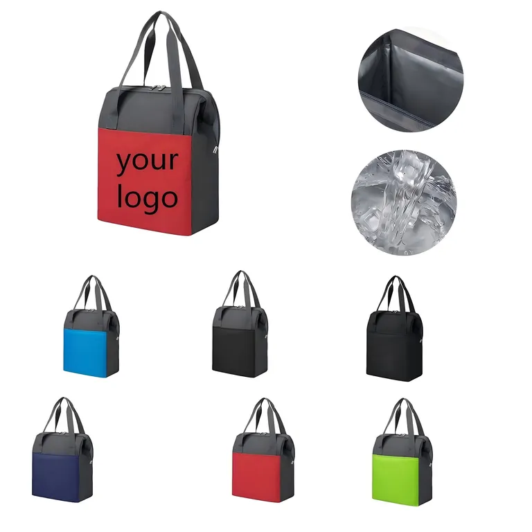 Two-Tone Insulated Lunch Tote with Front Pocket · IMPBAG157 · image 1