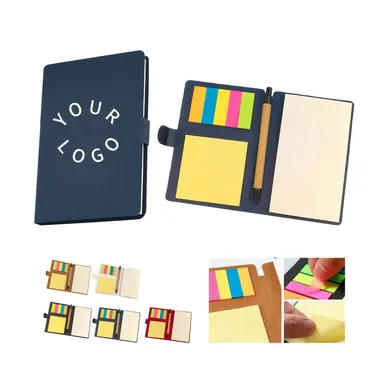 Kraft Notepad Set with Sticky Notes and Pen