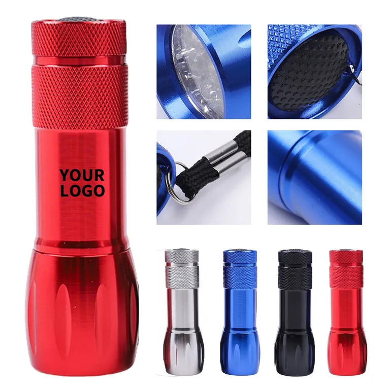 Nine-LED Aluminum Flashlight with Push Button · IMPTOO024 · image 1