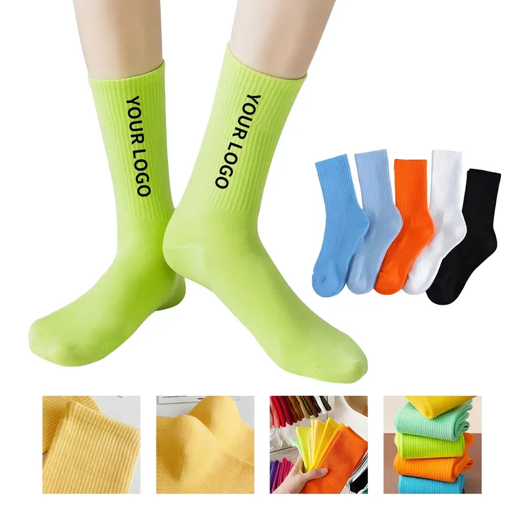 Cotton-Blend Crew Socks with Custom Imprint · IMPAPP043 · image 1