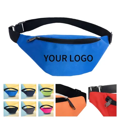 Two-Pocket Polyester Crescent Waist Bag