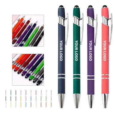 Metal Ballpoint Stylus Pen with Rubberized Grip