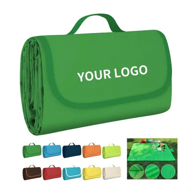 Folding Picnic Blanket with Carry Flap and Handle