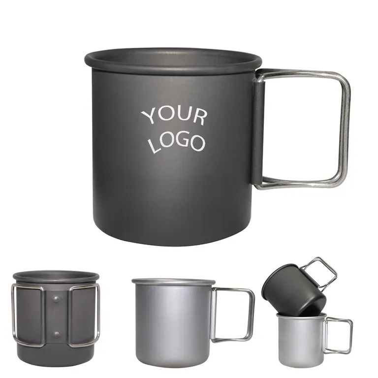 300 mL Aluminum Camping Cup with Folding Handle · IMPDRI024 · image 1