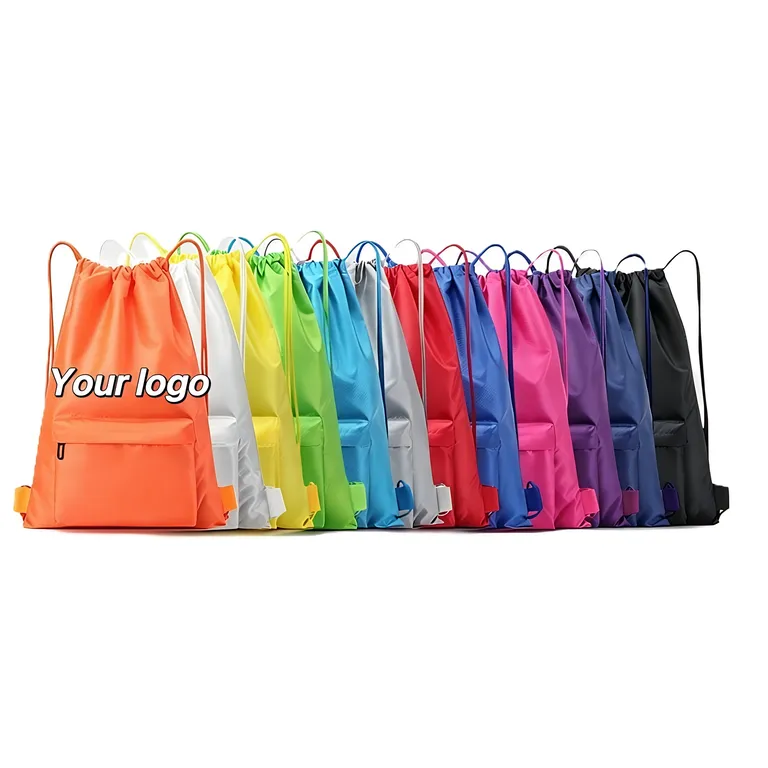 Drawstring Sport Backpack with Front Zip Pocket · IMPBAG097 · image 1