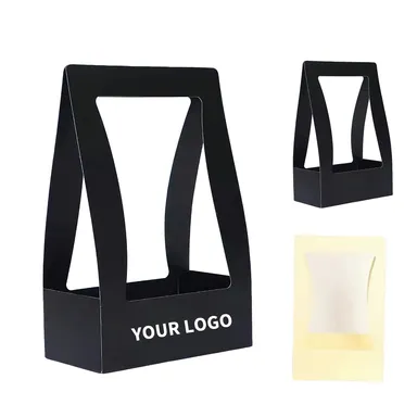 Foldable Paper Floral Tote Box with Handle
