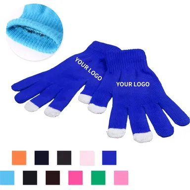 Acrylic Knit Touchscreen Gloves for Full-Color Imprint