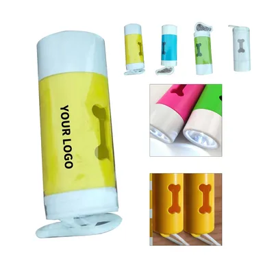 Pet Waste Bag Dispenser with Flashlight and Clip