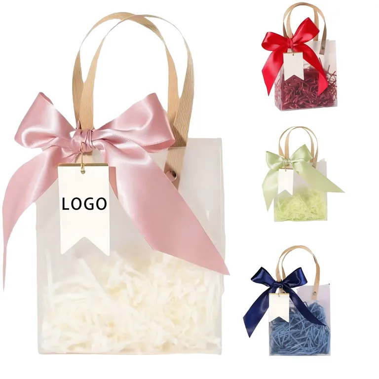 Frosted Gift Bag with Ribbon and Tag · IMPBAG066 · image 1