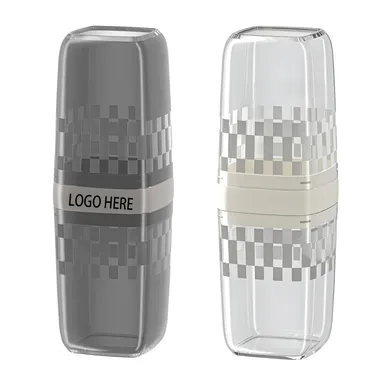 Two-Part Checkered Toothbrush Travel Case