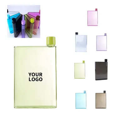 Flat Transparent Plastic Water Bottle