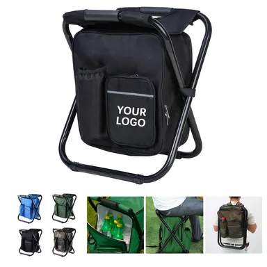 Folding Cooler Stool with Backpack Straps