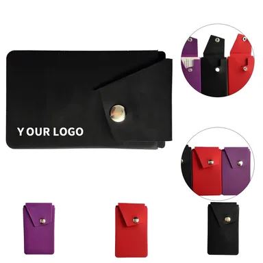 Silicone Phone Card Wallet with Snap Closure and Stand
