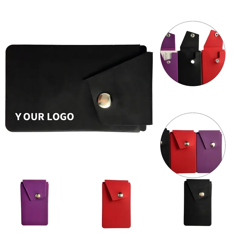Silicone Phone Card Wallet with Snap Closure and Stand · IMPPHO031 · image 1