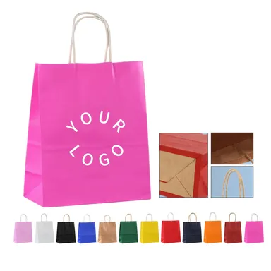 Colored Kraft Paper Gift Bag with Handles