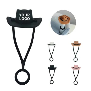 Cowboy-Hat Straw Cover with Tether Ring