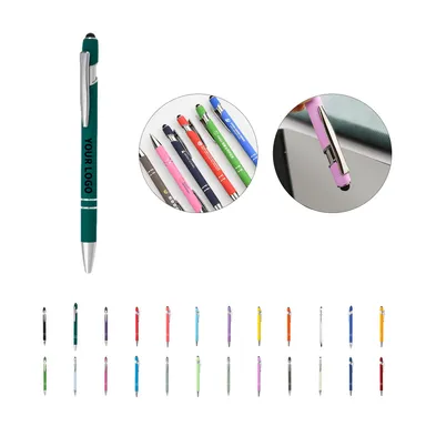 Rubberized Aluminum Ballpoint Stylus Pen