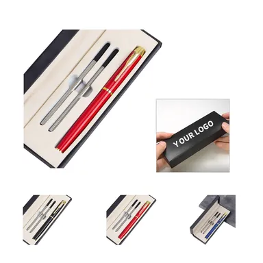 Metal Pen Gift Set with Two Black Refills