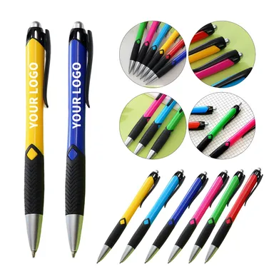 Retractable Ballpoint Pen with Chevron Grip
