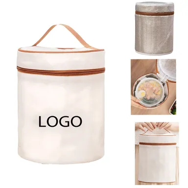 Round Insulated Lunch Bag with Carry Handle