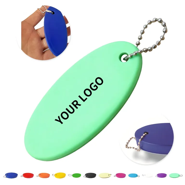 Oval PU Foam Keychain with Bead Chain · IMPACC035 · image 1