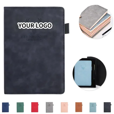 Faux Leather Hardcover Notebook with Lined Pages