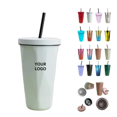 16 oz. Faceted Tumbler with Straw