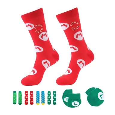 Patterned Knit Crew Socks